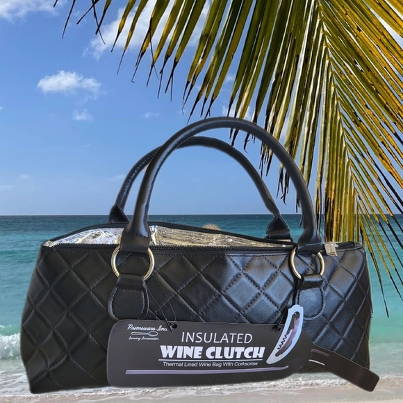 PRIMEWARE Thermal Insulated Wine Clutch with Corkscrew Black - Picture 6 of 6